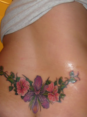 Flower Lower Back Tattoos Girls