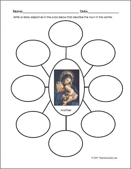 That Resource Site: May 9 - Describe Mother Mary Worksheet