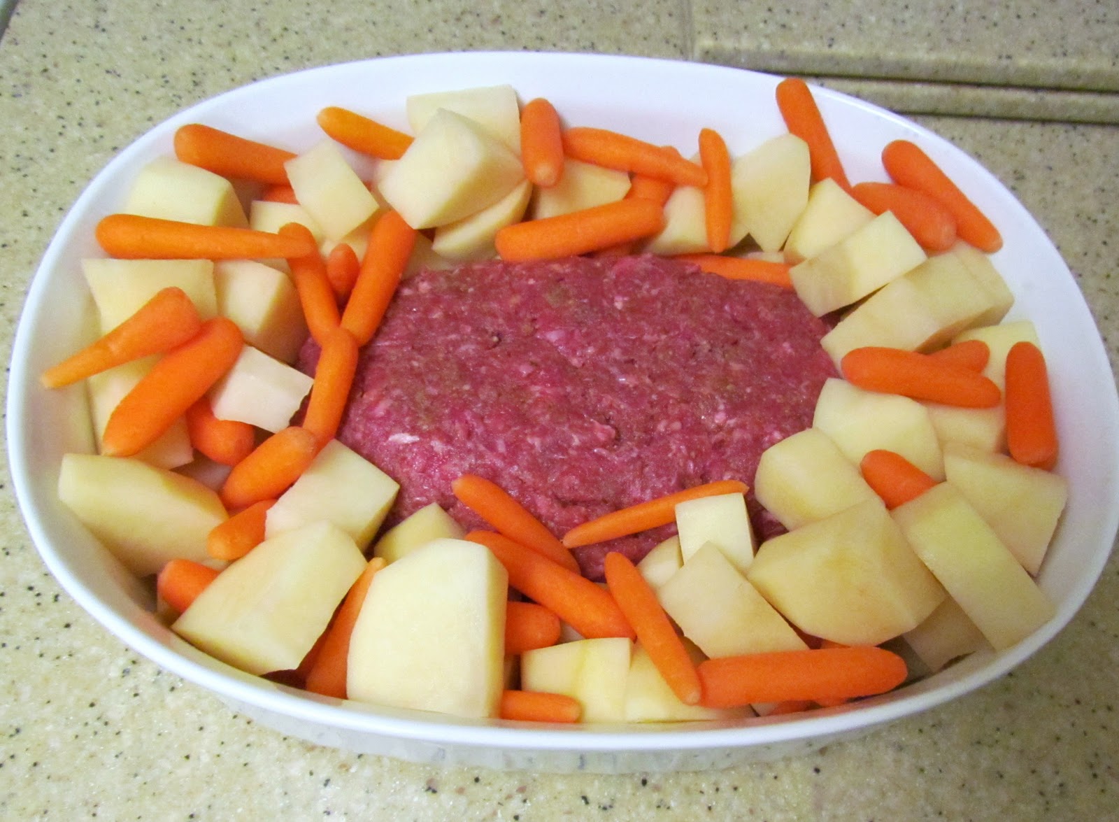The Persnickety Picnic Meatloaf with potatoes and carrots