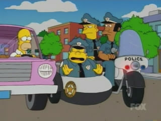 kawasaki kz 1000 POLICE en los Simpson