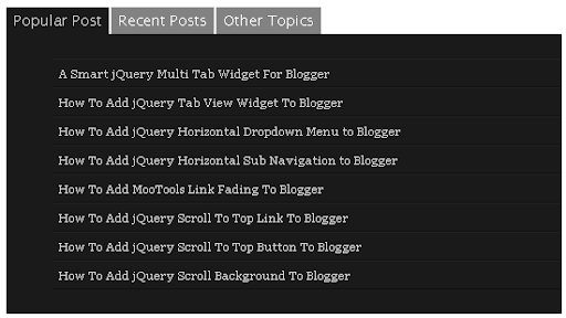 Smart Multi Tab View Widget to Blogger/Websites
