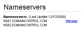 Click on Manage from Nameservers Section