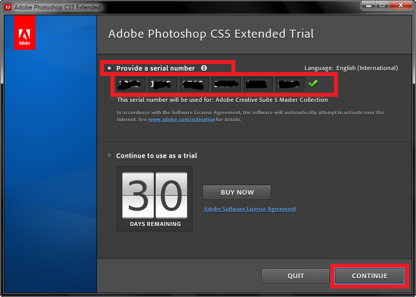 Photoshop CS5 Extended license