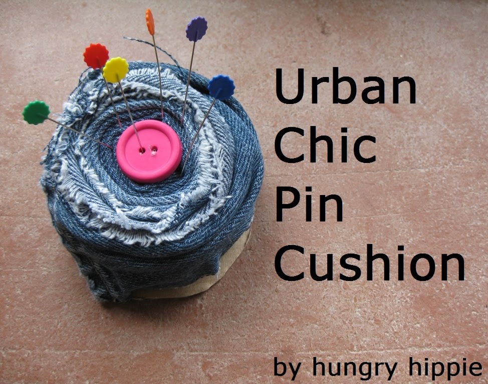sewhungryhippie Urban Chic Denim Pin Cushion a quicky tutorial