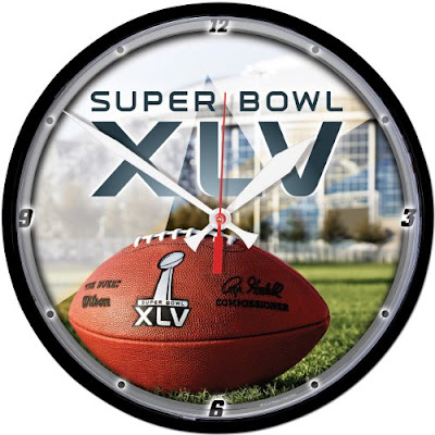 Super Bowl 45 XlV. Round Clock For Sale! Salute one of the biggest sporting Super Bowl 45 XlV. Round Clock For Sale! Salute one of the biggest sporting