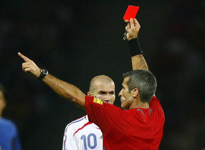 Red card for Matty Boy!