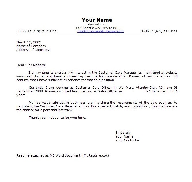 cover letter for canada work visa application permanent resident application cover letter