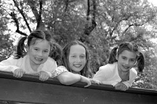 Maggie, Sarah, and Emma on the bridge at Hillcrest Pond Erdenheim, PA