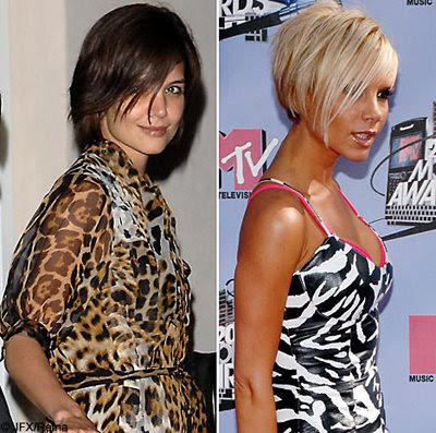 Emo Hairstyle Colors Katie Holmes And Victoria Beckham Bob Haircut