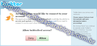 permitir acesso ao twitter