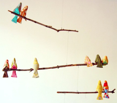 mobile diy origami hanging fabulous project bird mobiles baby nursery birds passarinhos cute pattern fabric craft projects sticks sewing making