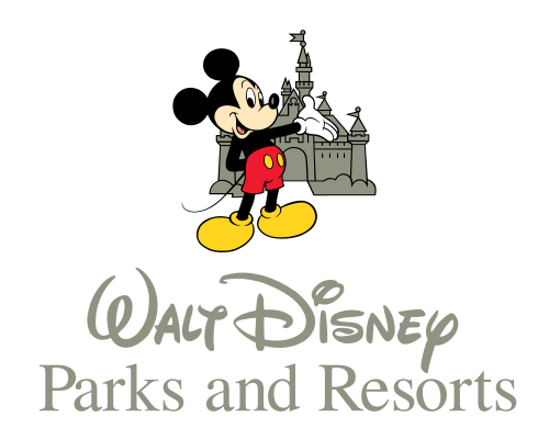 Walt Disney Parks and Resorts business unit logo. Disney world theme parks 