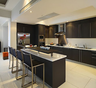 Modern Kitchen With Black Cabinets