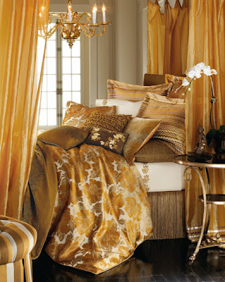 Romantic Golden and Glamor Bedroom Exotic by Dransfield & Ross