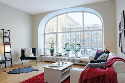 Sweden Apartment Design Wood Floor Living room