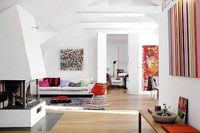 Wonderful and Snazzy Example Swedish Apartment, Artist Maria Adlersson Living Room