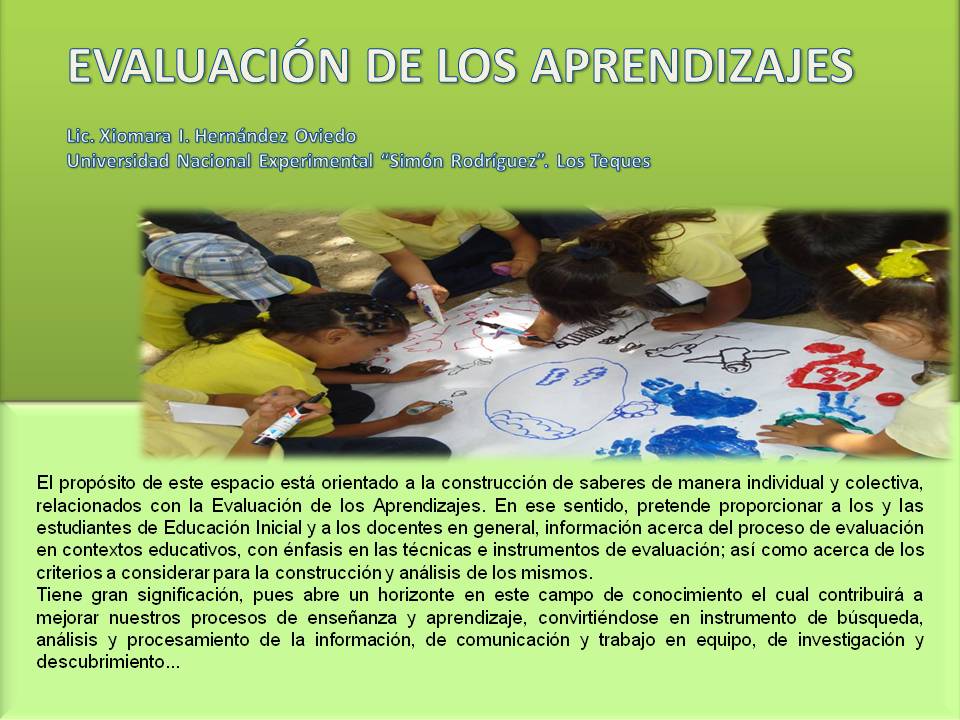 EVALUACION DE LOS APRENDIZAJES