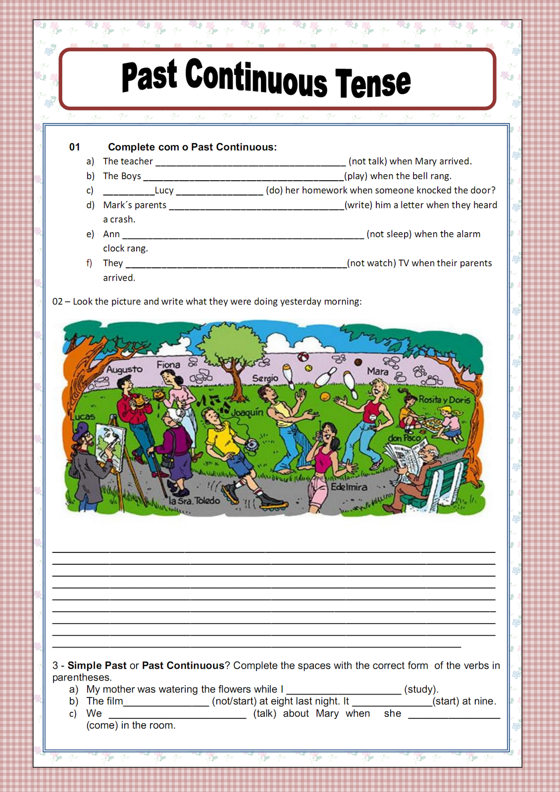 Pdf Worksheets On Past Continuous Tense - Past Continuous Tense Worksheets pdf worksheets on past continuous tense past continuous tense worksheets