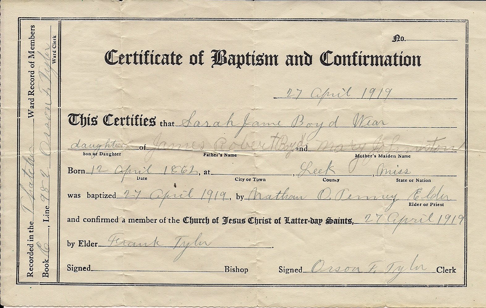 Baptism Confirmation
