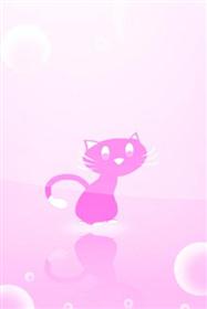 Pink Cat Cartoon Art Mobile Wallaper