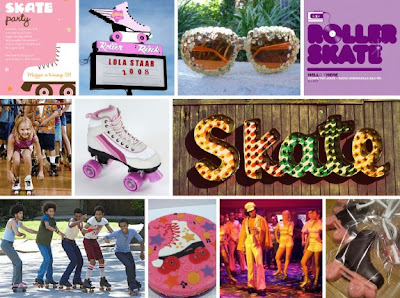 Roller Shoes  Kids on Events   Design  Party Inspiration Board  Retro On Roller Skates