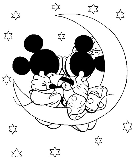 Mickey and Minnie Mouse Coloring Pages