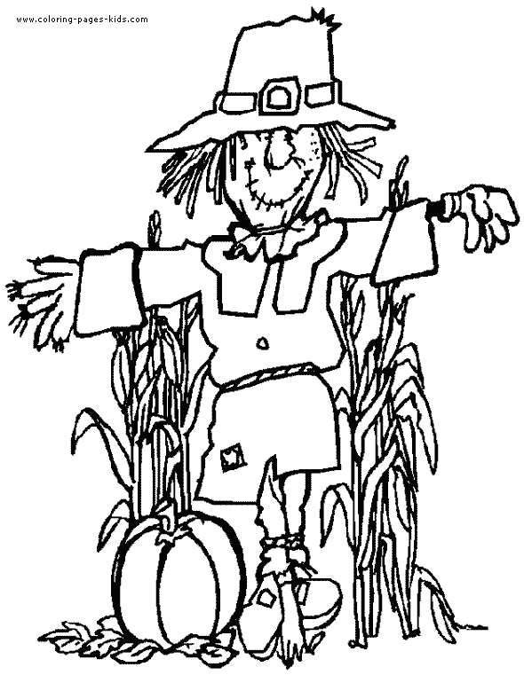 view of the thanksgiving scarecrow coloring pages and free printables title=