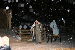 Mary and Joseph in snow