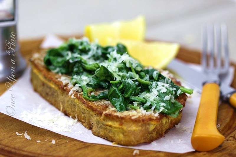 Once Upon a Plate The Recipes Parmesan French Toast with Wilted Garlic