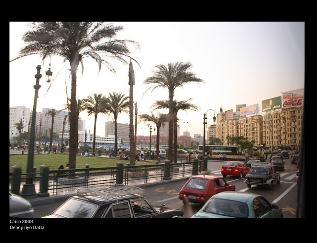the palm tree lined roads leading to Tahrir Square.