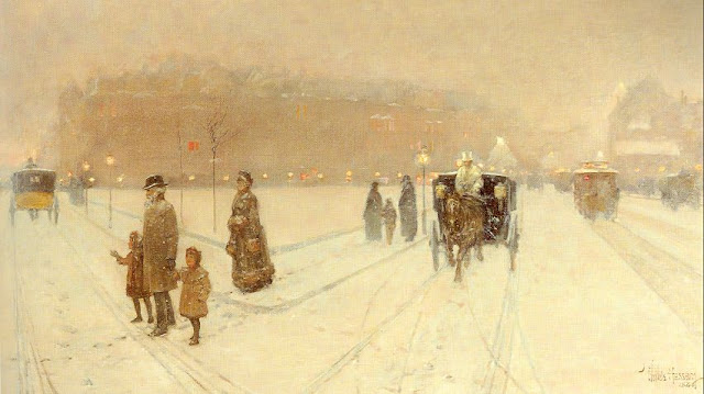 Winter Painting by American Impressionist Childe Hassam