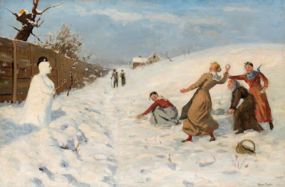 Genre Painting by Norwegian Artist Hans Dahl