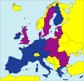 map of eurozone