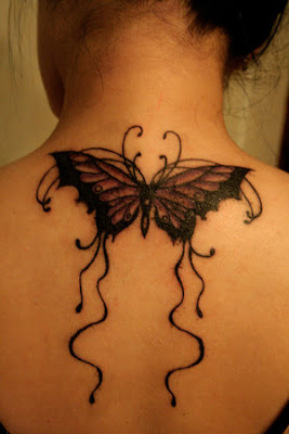 Tattoo Designs With Image Upper Back Butterflies Tattoos For Women