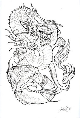 Tattoo flash - dragon by ~tikos on deviantART