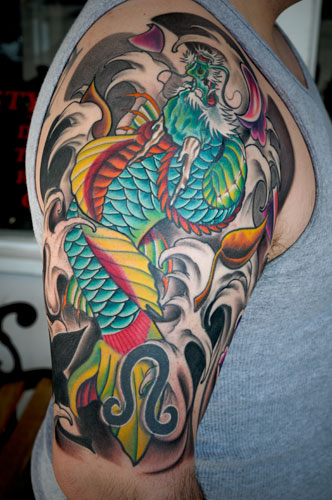 japenese tattoos. Japanese Shoulder Dragon