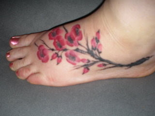 Female Japanese Tattoos With Image Japanese Cherry Blossom Tattoo Designs Especially Japanese Cherry Blossom Foot Tattoo 6