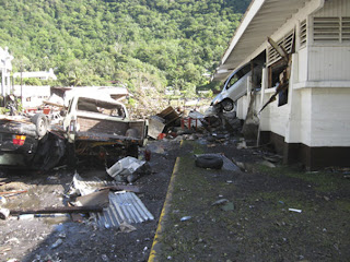 Sept. 29: The aftermath of a Tsunami triggered by a powerful earthquake is seen in Pago Pago village, on American Samoa. Source: AP2009 