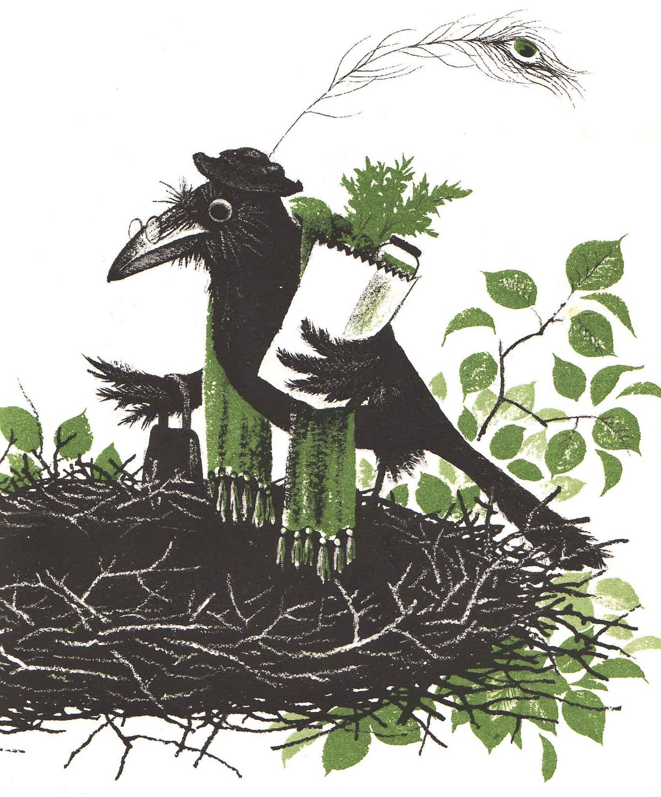 illustrated crow