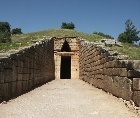 The photograph below shows the entrance to The Treasury Of Atreus.