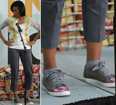 Michelle Obama Lanvin Sneakers. Celebs Kicks / Female Sneaker