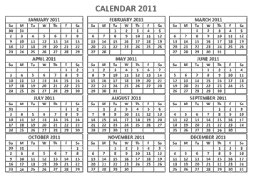 2011 Print Calendar on Calendar 2011 Printable Gif