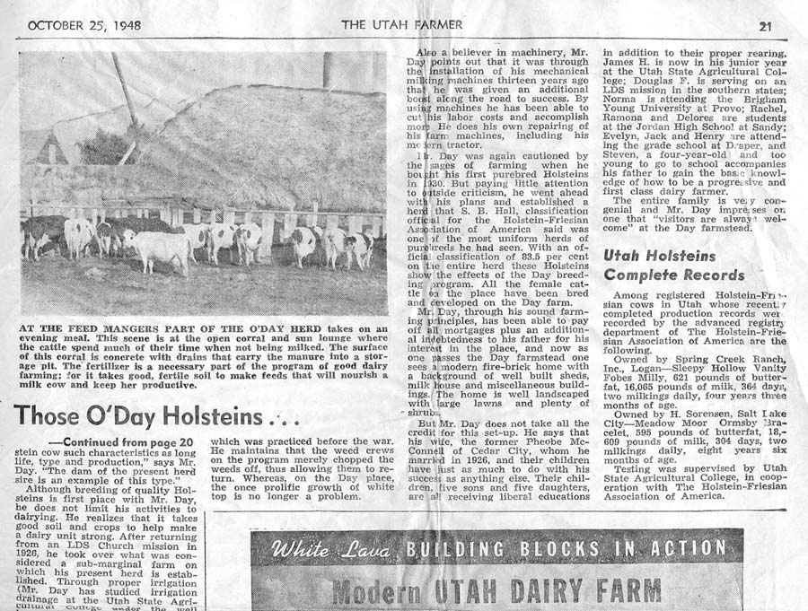 Draper's Day Dairy Barn HISTORY