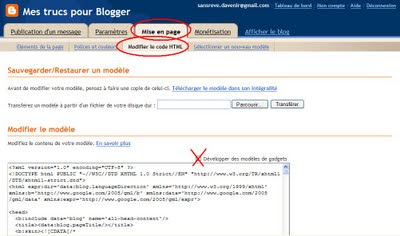 Mes trucs pour Blogger Intégrer un menu à la suite des pages