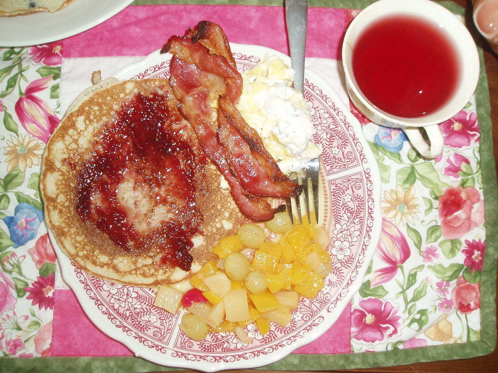 This Ain't Rocket Science, It's Food Tea, a drink with Jam and Bread