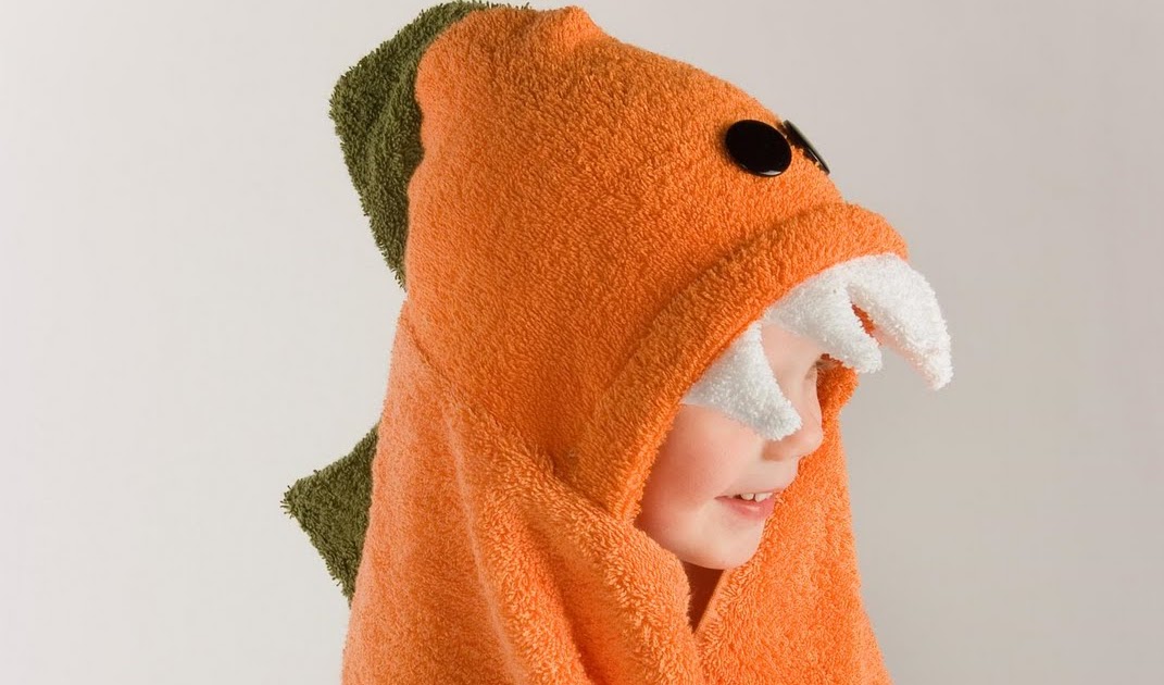 Animal hooded towels for children DINOSAUR HOODED TOWEL, 35 + 10