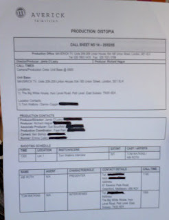 professional call sheet