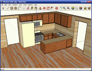 Modelo do interior de uma casa criado com o programa