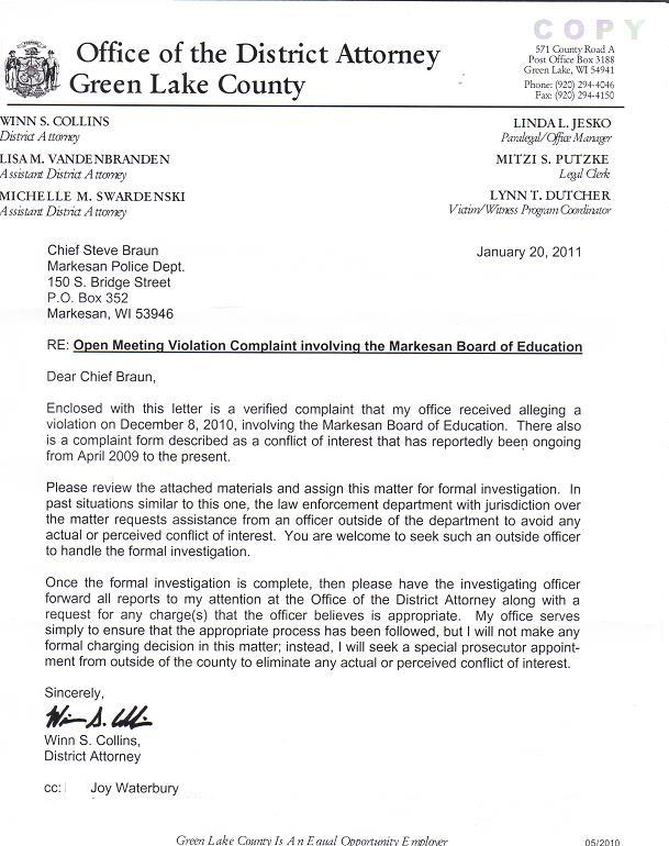 Re Letter