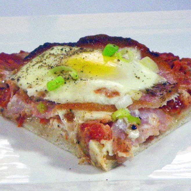 Year on the Grill Breakfast Pizza with Capicola Ham and Eggs